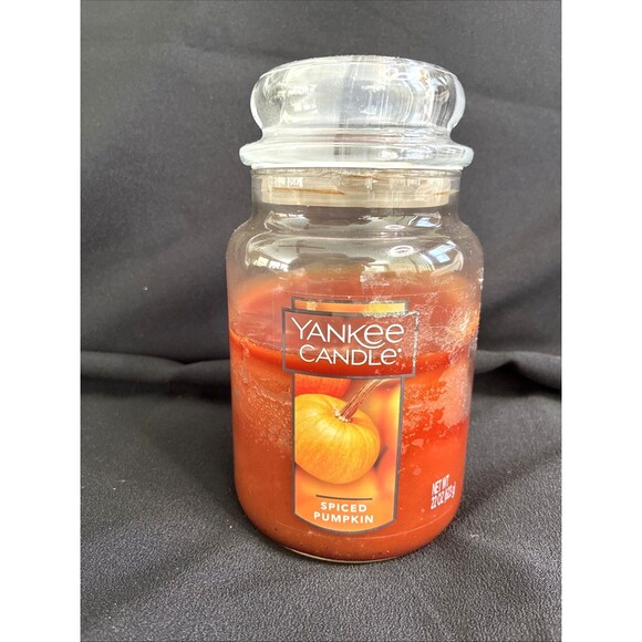 Yankee Candle Other - Yankee Candle 22oz Jar Spiced Pumpkin Large Used Clean Burn Thanksgiving Fall